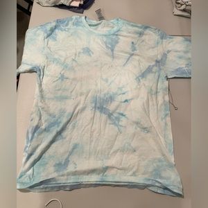 blue tie dye shirt